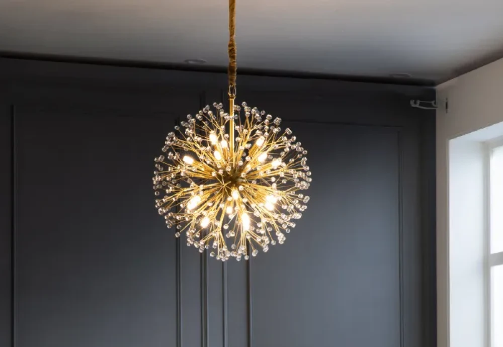 brass globe chandelier